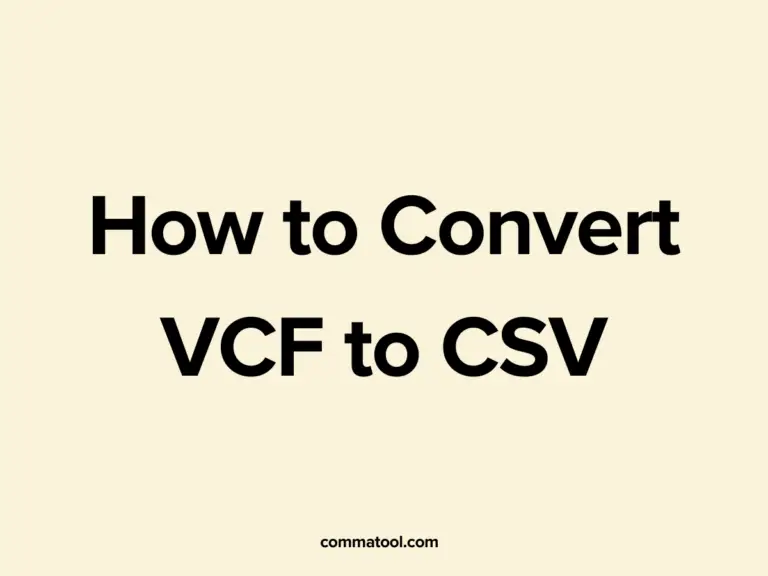 How to Convert VCF to CSV